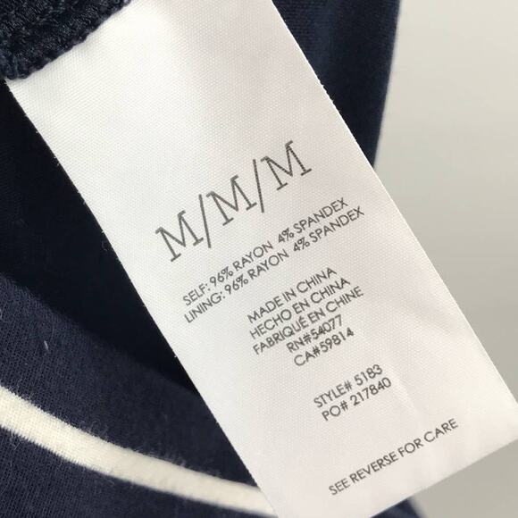 Cabi Striped Asymmetrical Hem Twirl Blue Skirt - Picture 9 of 10